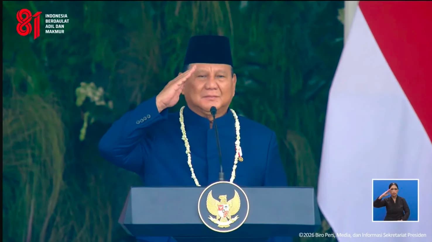 Presiden RI Prabowo Subianto di Istana Merdeka