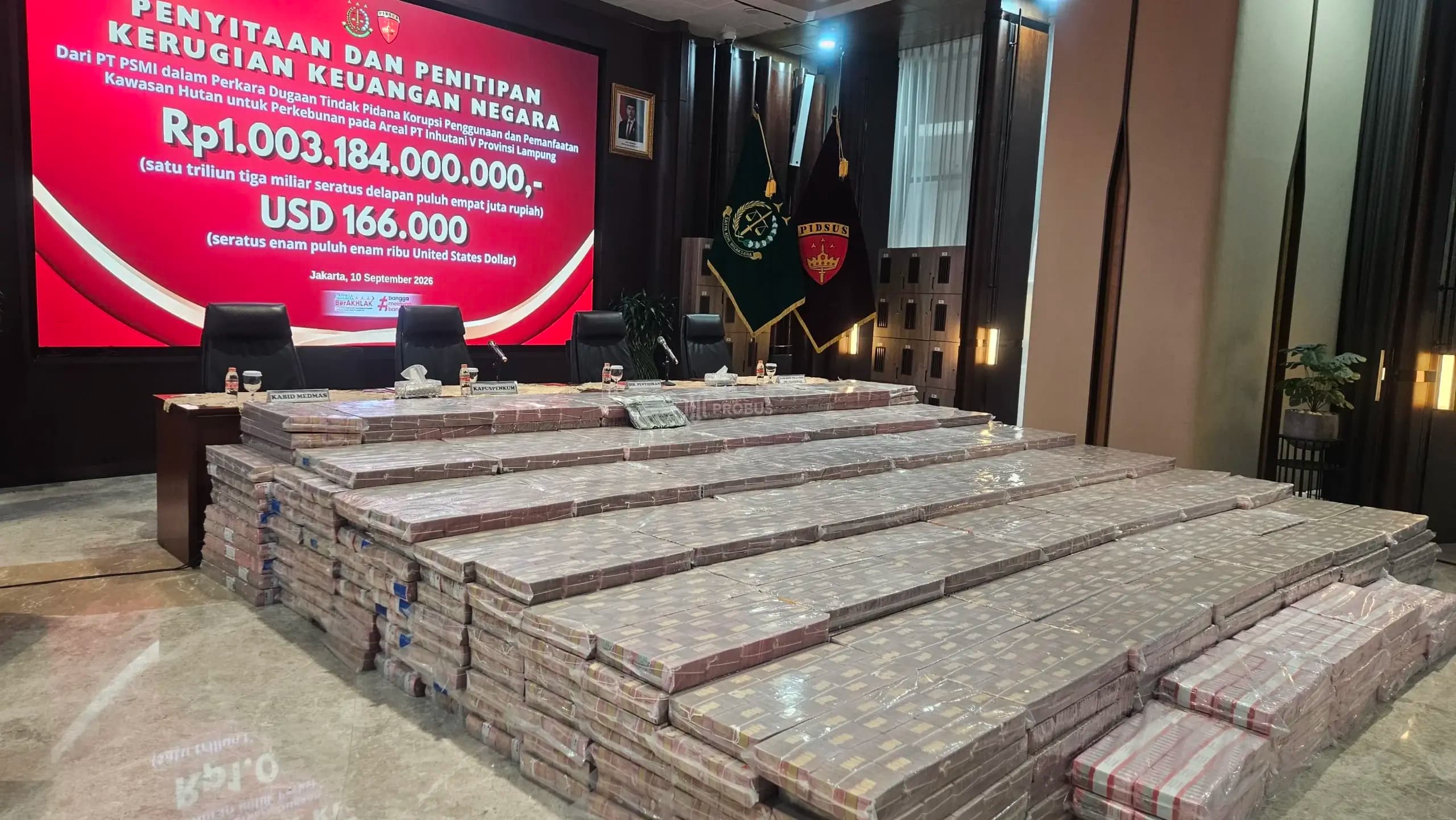 Kejagung Sita Rp1,003 Triliun dari PT PSMI Terkait Kasus Korupsi Lahan Inhutani V