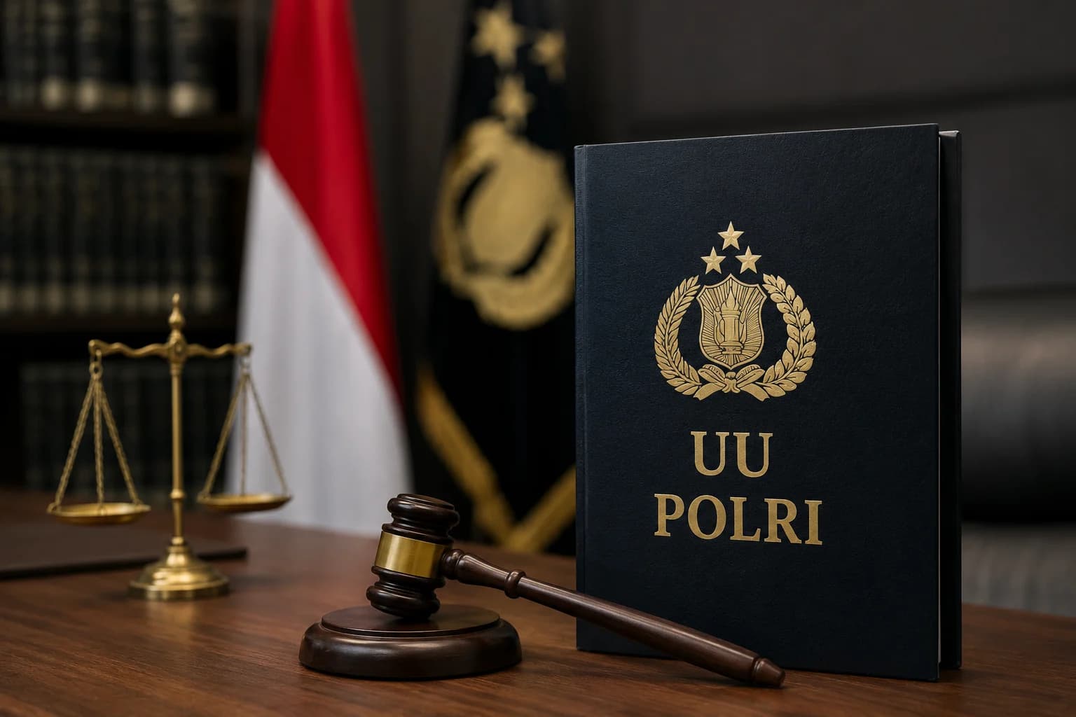 Ilustrasi UU Polri. Foto: AI