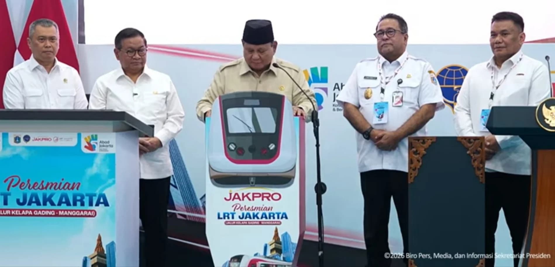 Prabowo Resmikan LRT Rute Manggarai-Kelapa Gading