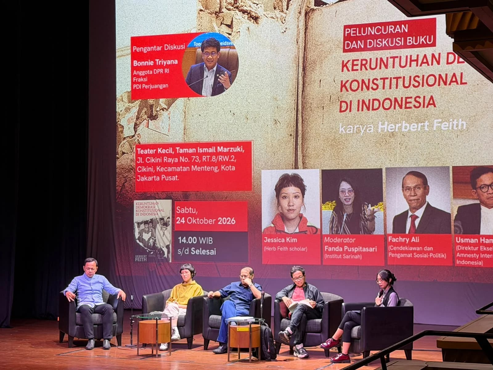 Bonnie PDIP di Peluncuran Buku Herbert Feith: Tetap Lakukan Otokritik Demokrasi